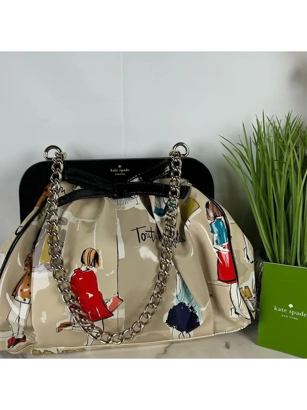Kate Spade RARE‎ Garance Doré Collection Clutch Hand Shoulder Bag Kisslock Uniqu